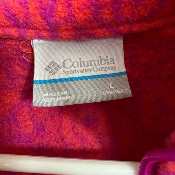 Columbia Size L (14-16) Girl Full Zip High Neck Pocket Fleece Athletic Jacket - Picture 4 of 5